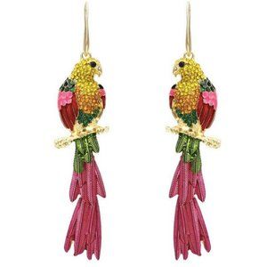 Colorful rhinestone Parrot earrings